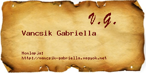 Vancsik Gabriella névjegykártya